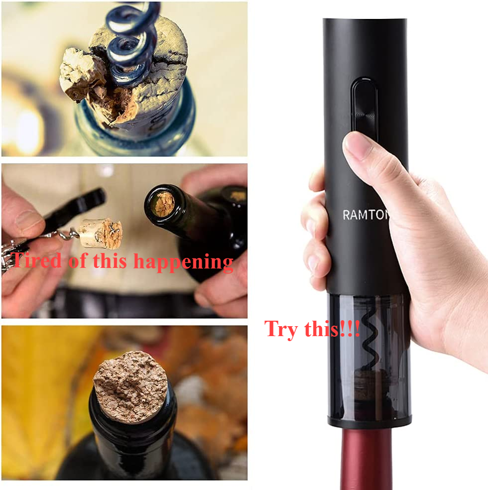 Electric Wine Bottle Opener Set with Foil Cutter - Battery Operated Automatic Corkscrew for Easy Use, Ideal Gift for Waitstaff and Wine Enthusiasts, Perfect for Bar and Outdoor Kitchen Accessories